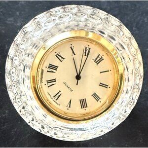 German Lead Crystal Clock Vintage Crystal Clock Quartz Golf Ball Sphere
